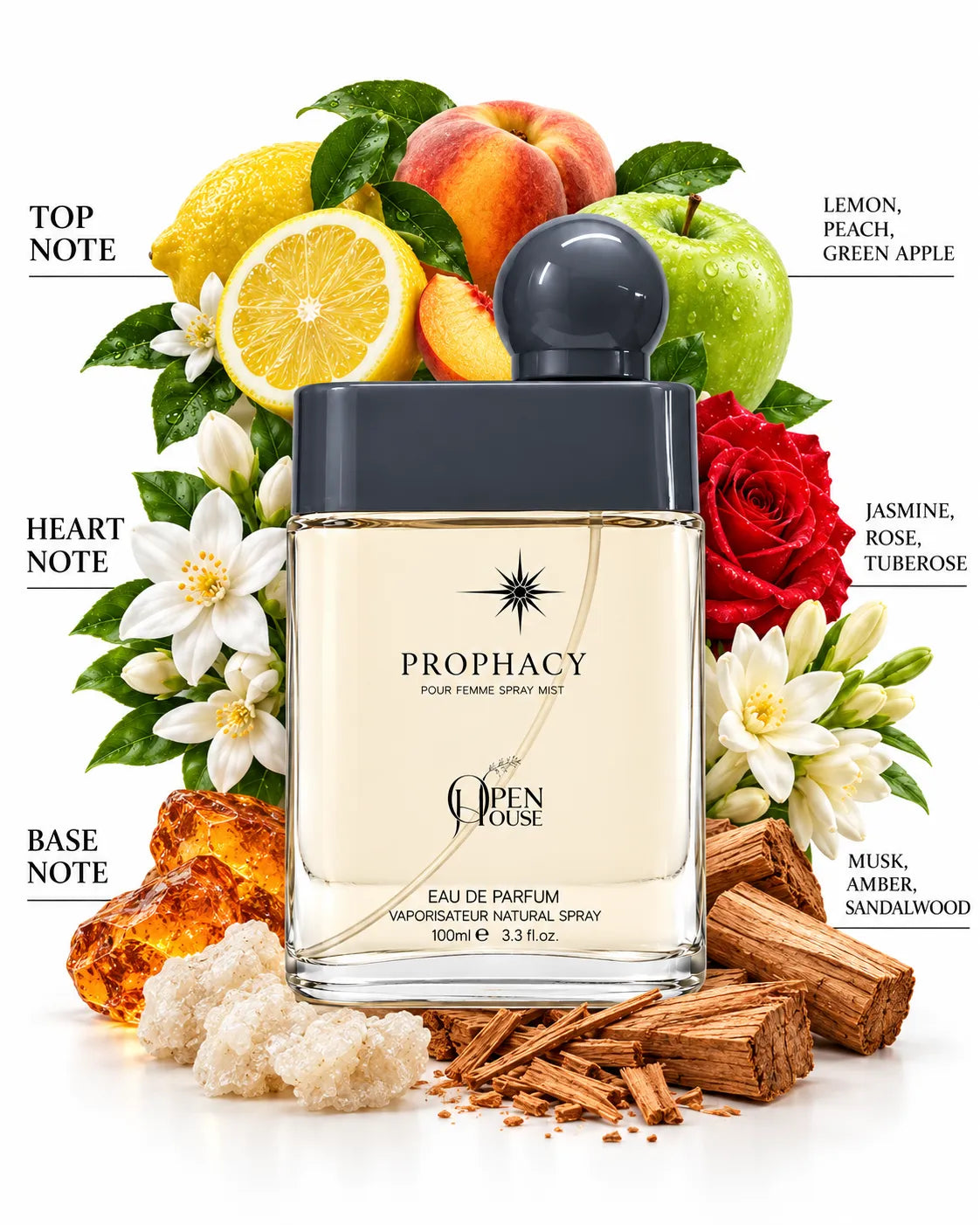  Prophacy 100ml Eau de Parfum with white and gold Open House perfume box