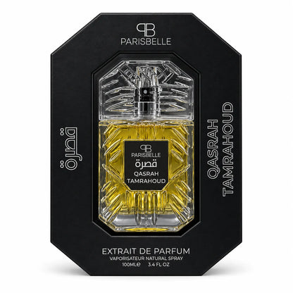 Qasrah Tamrahoud cardamom iris cedar leather fragrance notes