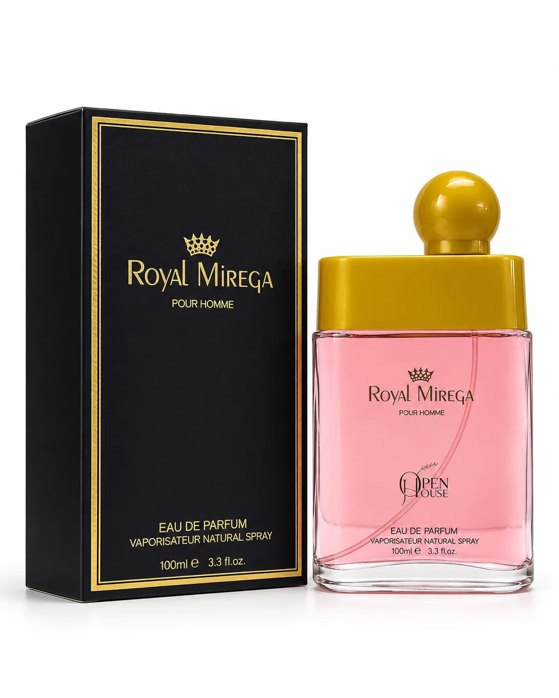 Royal Mireqa 100ml men's perfume with black and gold Open House gift box