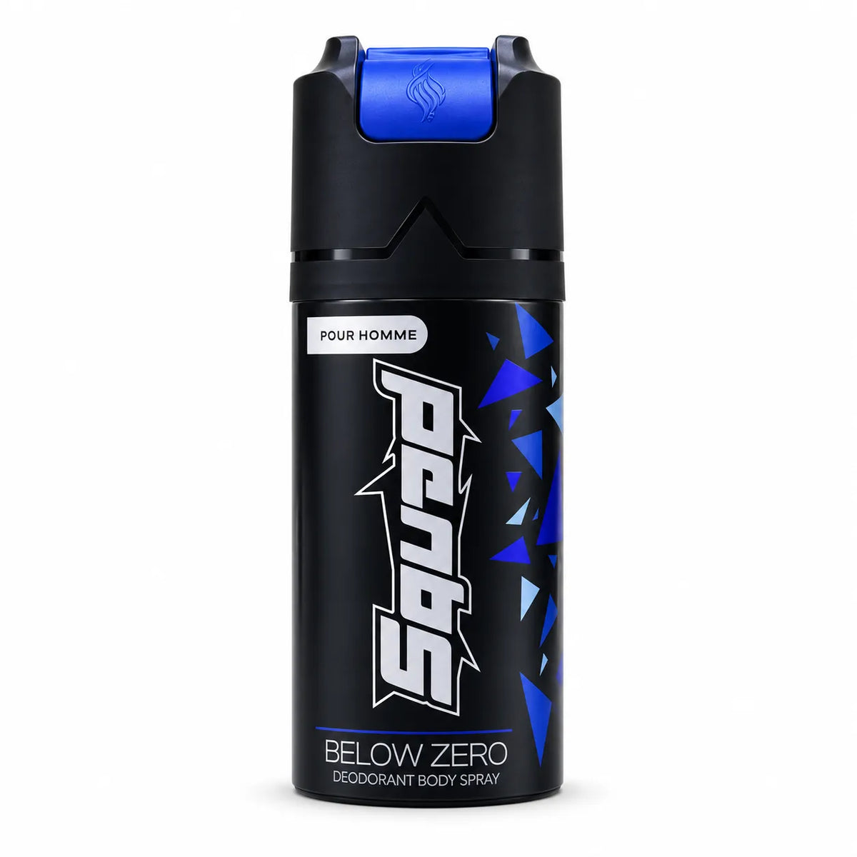 Squad Below Zero Deodorant Body Spray 150ml black can with blue accents for men