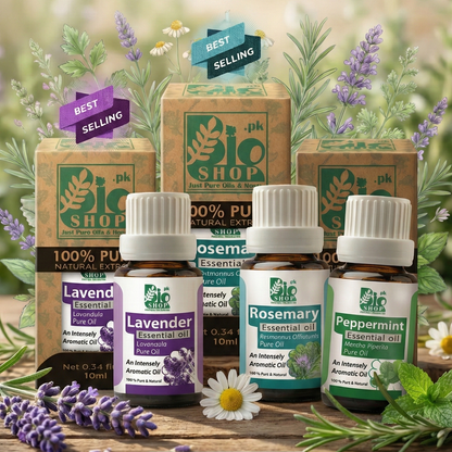 The Essential Wellness Trio Bundle – 100% Pure Lavender, Rosemary & Peppermint Oil