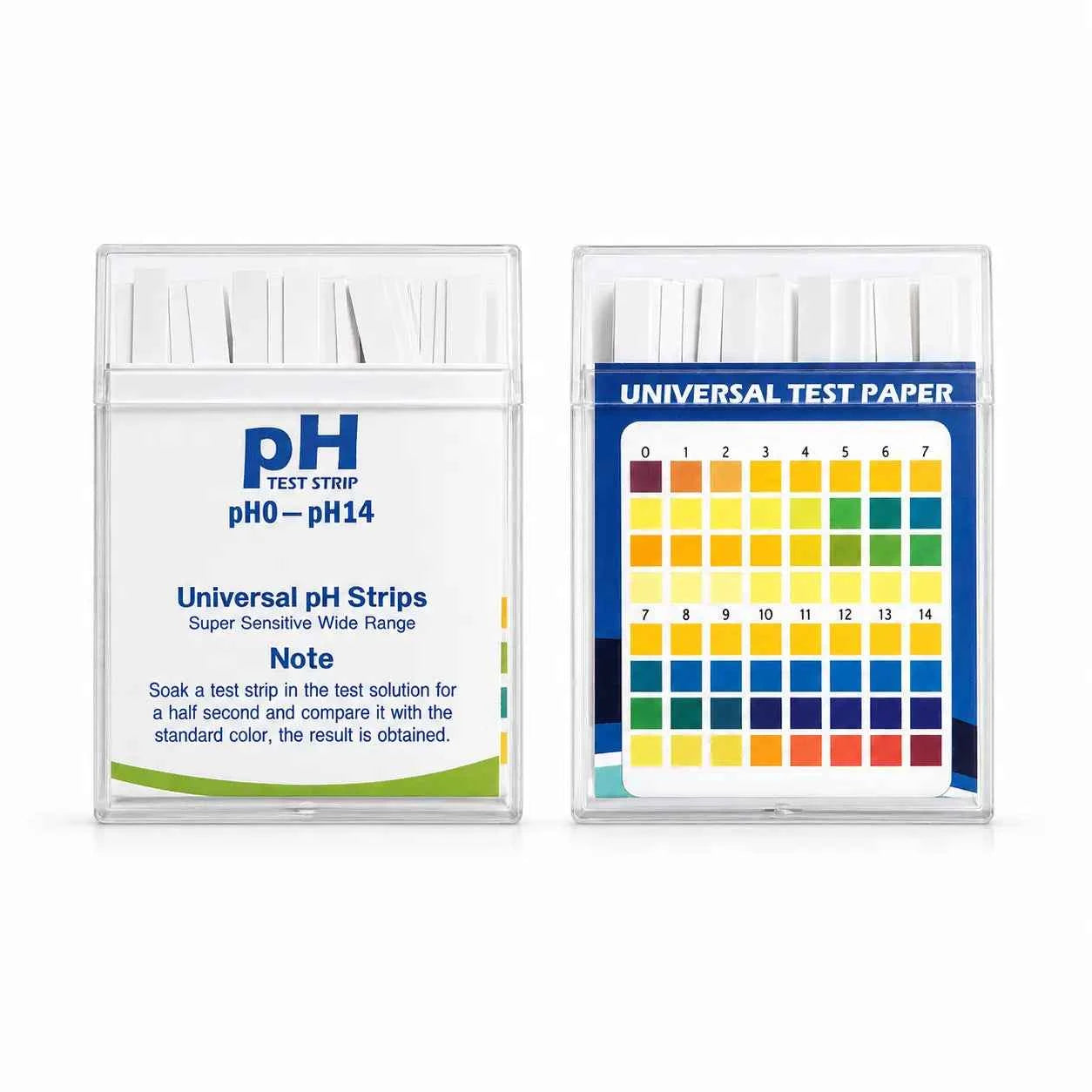Universal pH Test Strips pH 0–14 – Wide Range Indicator Paper with Color Chart
