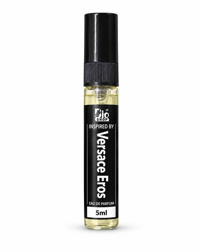 Bio Shop Versace Eros inspired perfume 5ml spray bottle with black label on white background