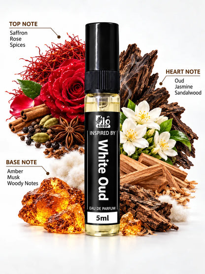 White Oud 5ml oriental woody inspired perfume spray by Bio Shop Pakistan