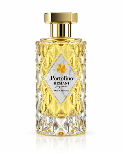 Hemani Portofino Eau De Toilette 100ml bottle with white and gold box