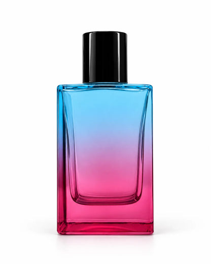 50ml Gradient Glass Crimping Perfume Bottle with Black Cap – Blue Pink & Blue Amber