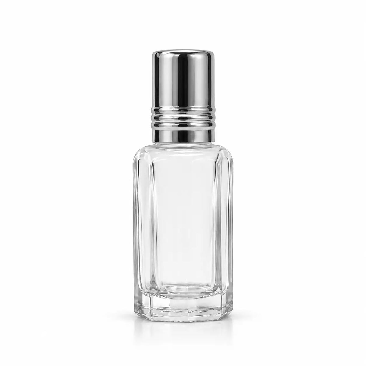 12ml clear glass attar perfume oil bottle with silver cap Bio Shop Pakistan