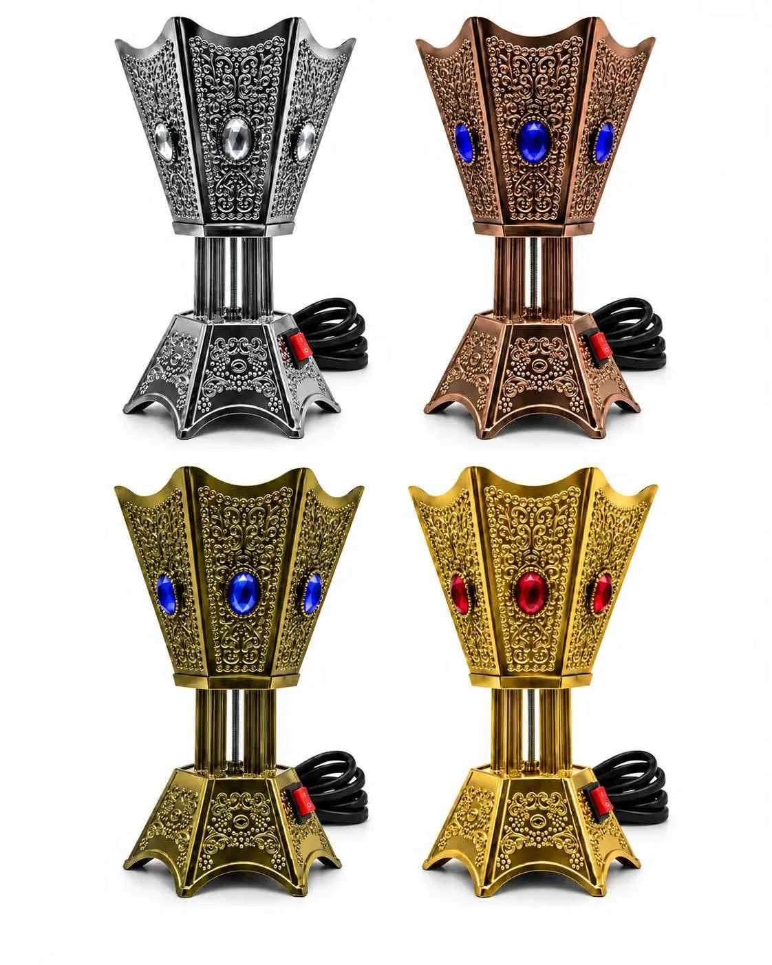 Electric Bakhoor Burner – Decorative Metal Incense & Oud Burner