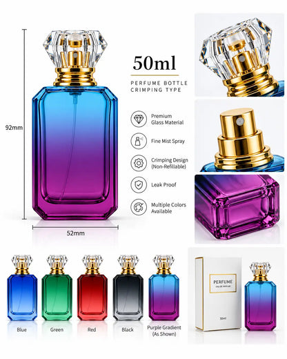 Empty 50ml perfume bottle with crystal cap for perfume makingEmpty 50ml perfume bottle with crystal cap for perfume making