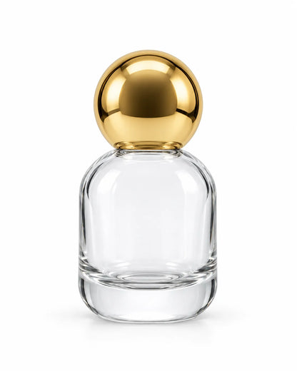 15ml transparent glass perfume bottle with glossy burgundy ball cap