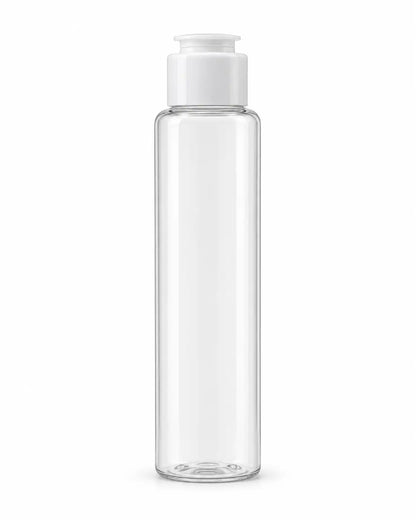 100ml white PET flip top bottle with white cap for cosmetic packaging