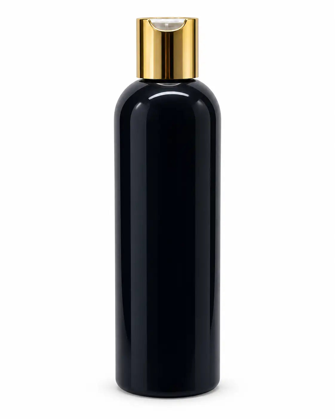 250ml black press top bottle with silver cap for body wash packaging