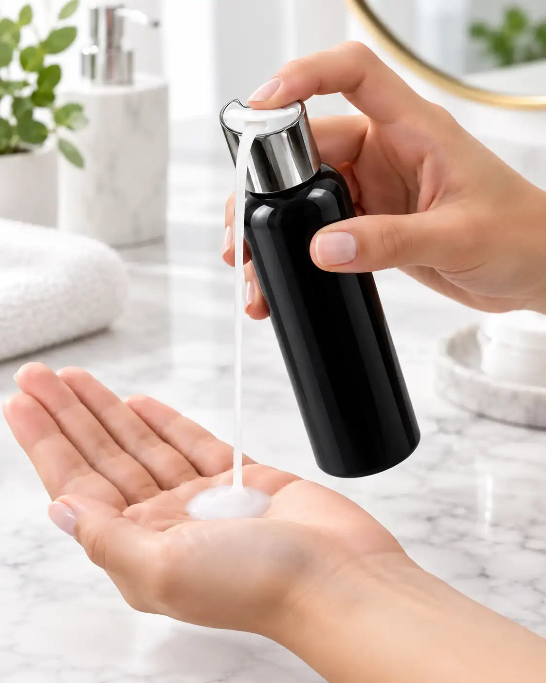 250ml empty personal care bottle with premium press top cap