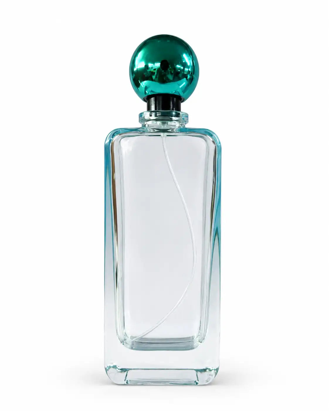 100ml crimp perfume bottle with lime green ball cap and light green shade