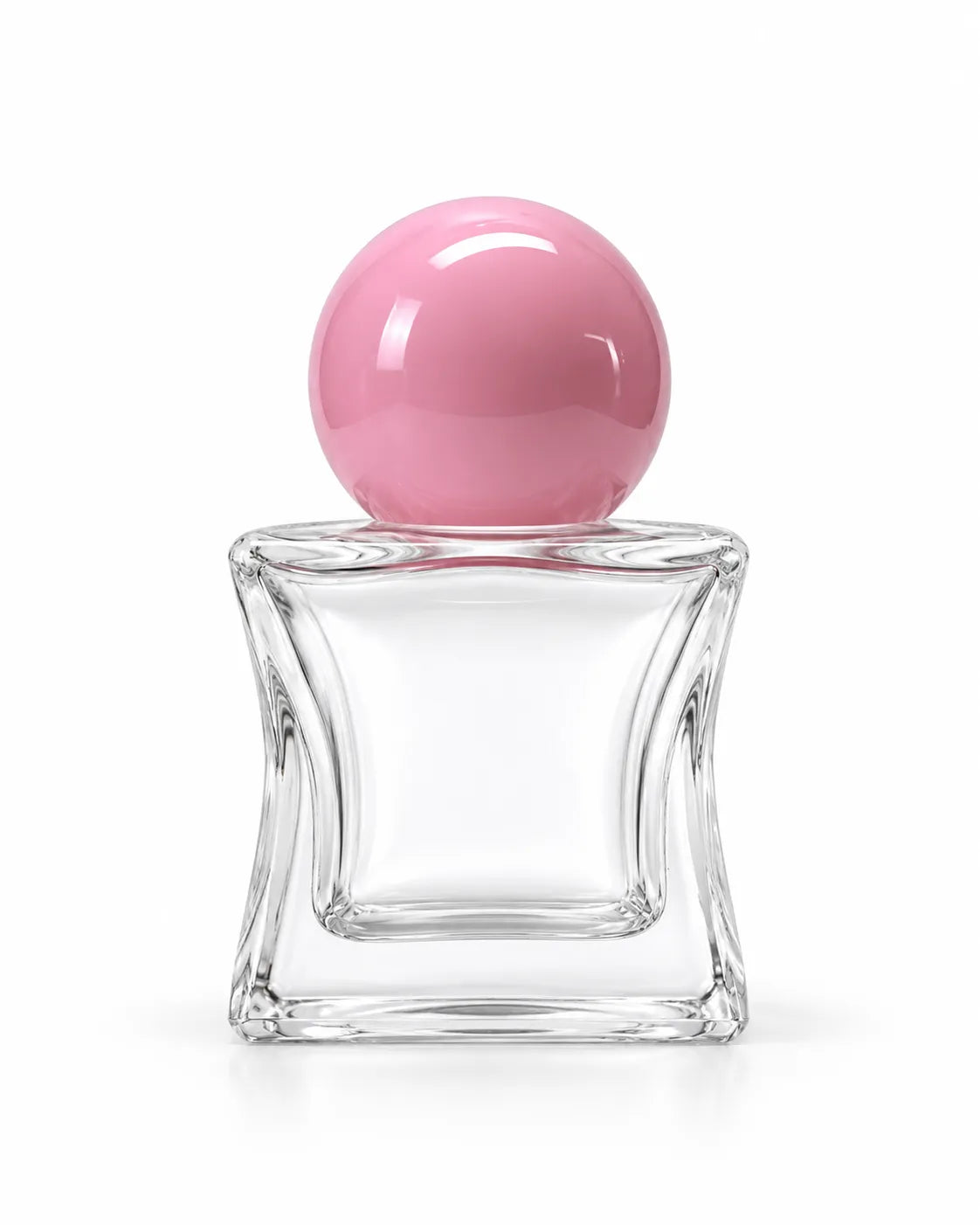 15ml empty glass perfume bottle with glossy pink spherical cap