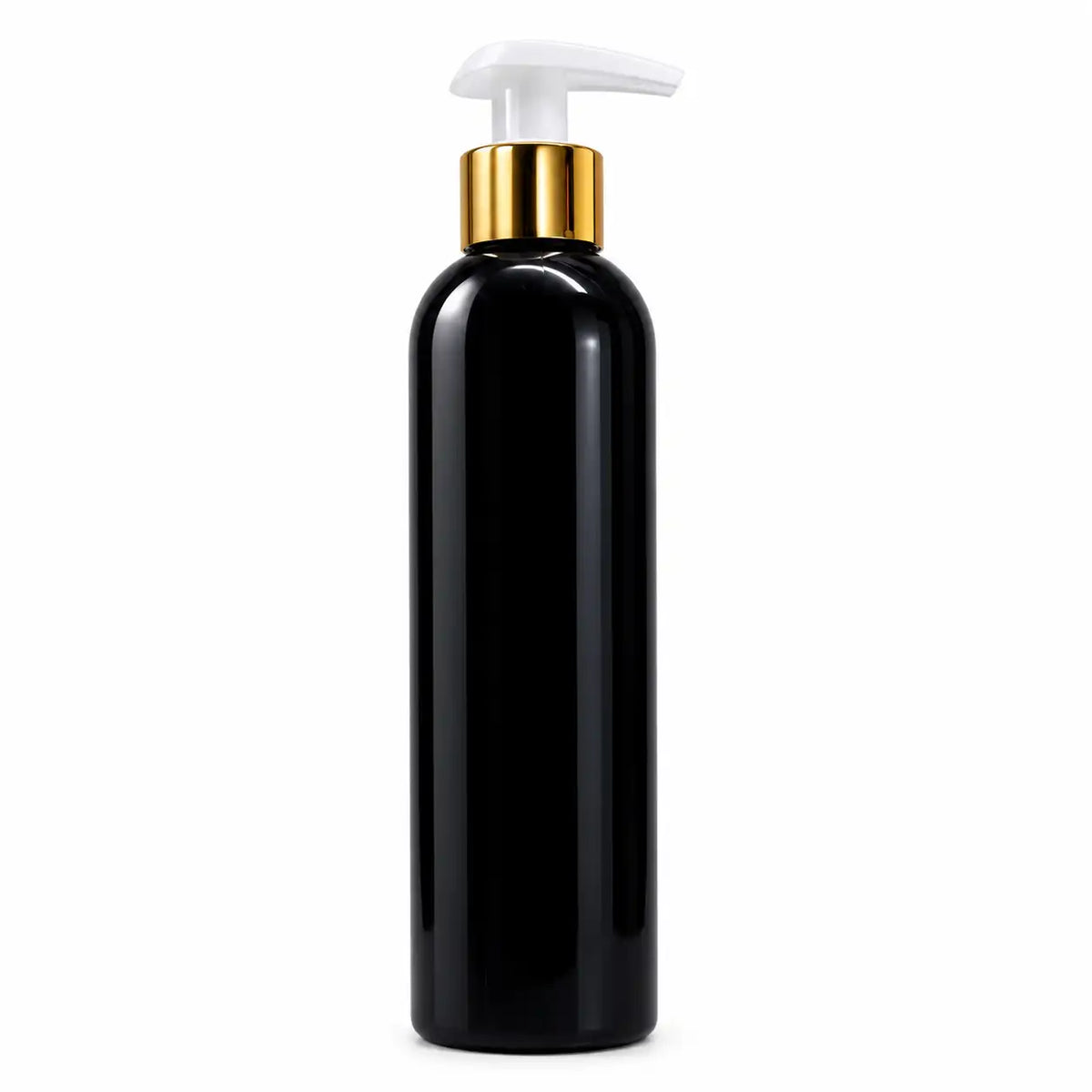 Black white and clear 250ml cosmetic pump bottles