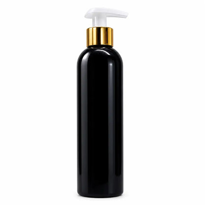 Black white and clear 250ml cosmetic pump bottles