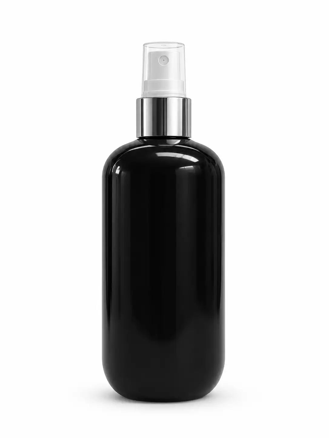 300ml Black PET Spray Bottle with Gold Collar for Body Mist and Fragrance Products