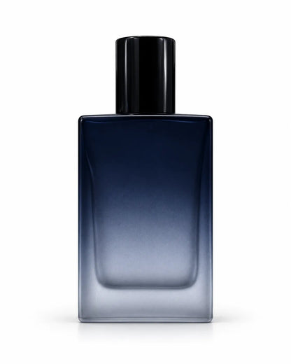 50ml black  gradient frosted glass perfume bottle with elegant black cap