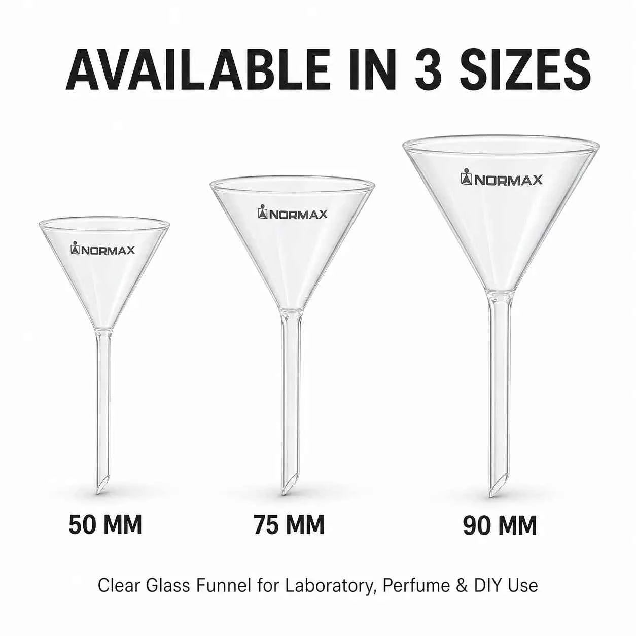 Glass Funnel – Clear Laboratory Funnel for Perfume, Essential Oils & DIY Use