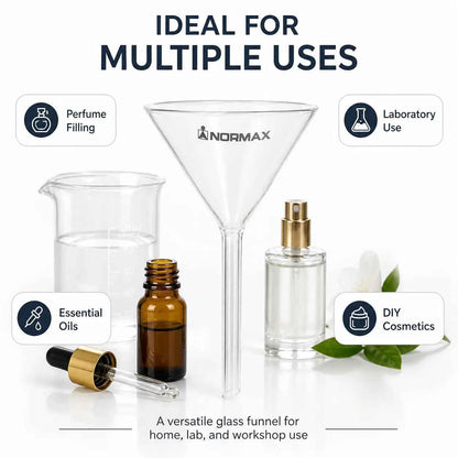 Glass Funnel – Clear Laboratory Funnel for Perfume, Essential Oils & DIY Use