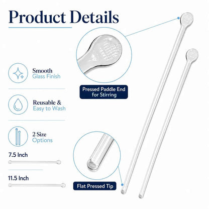 Glass Stirring Rod for Perfume, Cosmetic & Lab Mixing – 7.5 Inch / 11.5 Inch