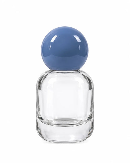 15ml clear glass perfume bottle featuring elegant white ball cap