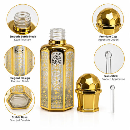 Premium empty Arabic attar bottle with glass stick at Bio Shop Pakistan