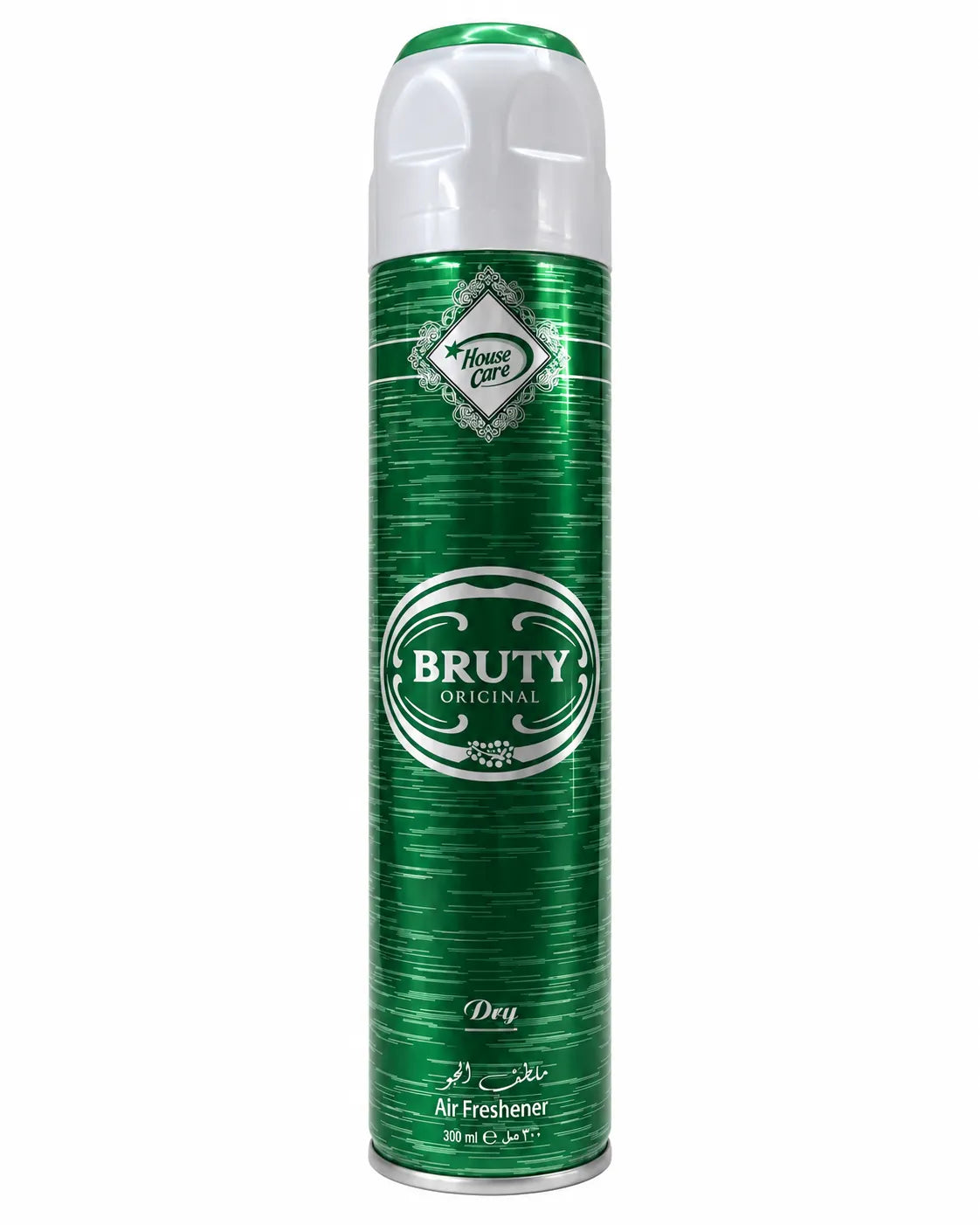 House Care Bruty Original Room Spray Air Freshener 300ml green aerosol can on white background