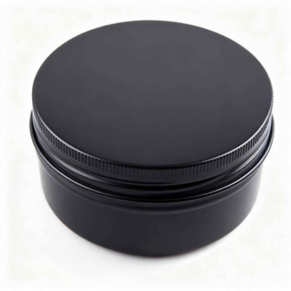 Aluminium Tin Containers – 30g Black Colour| Premium Cosmetic & Balm Packaging