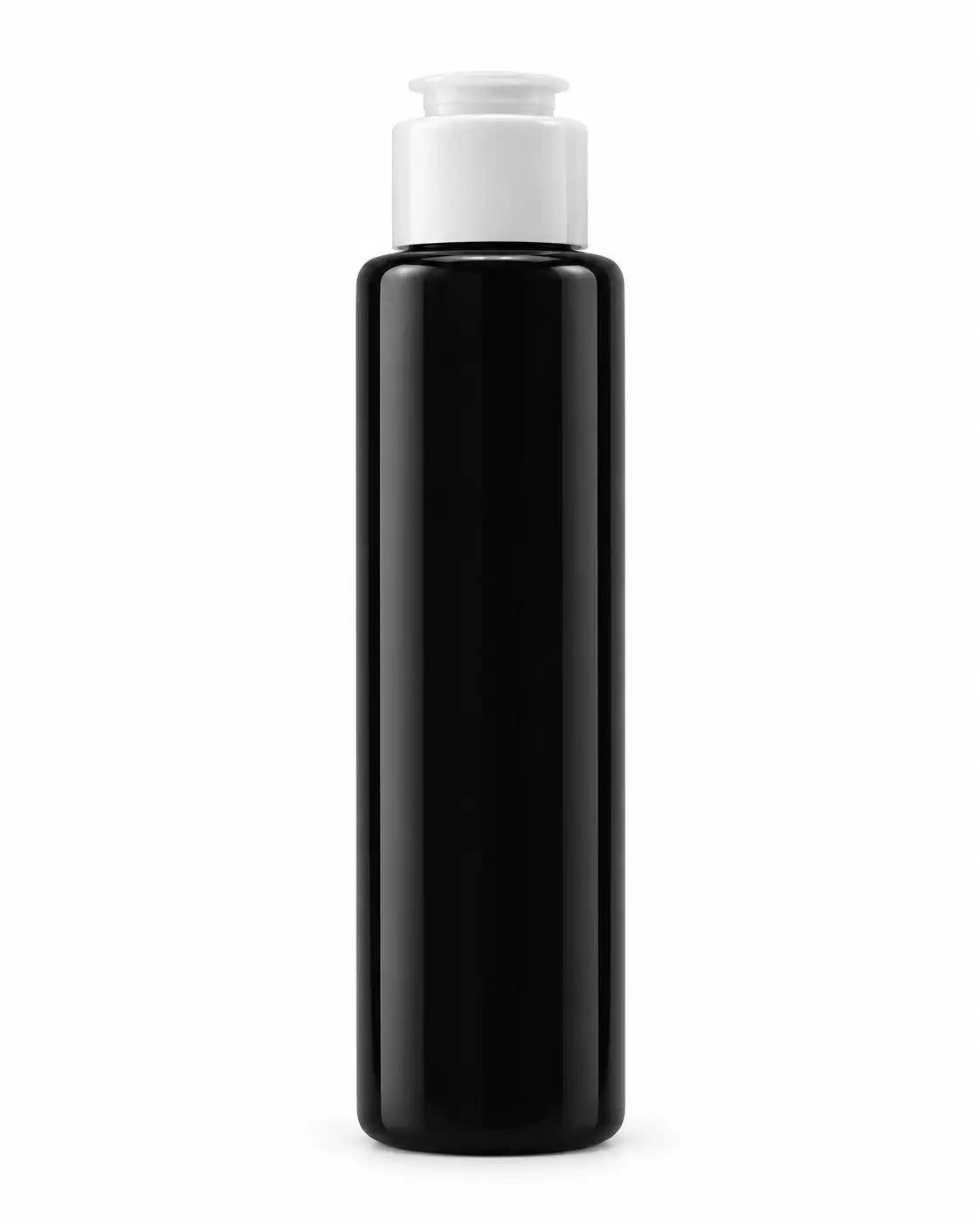 100ml white PET bottle with open white flip top cap for shampoo and conditioner