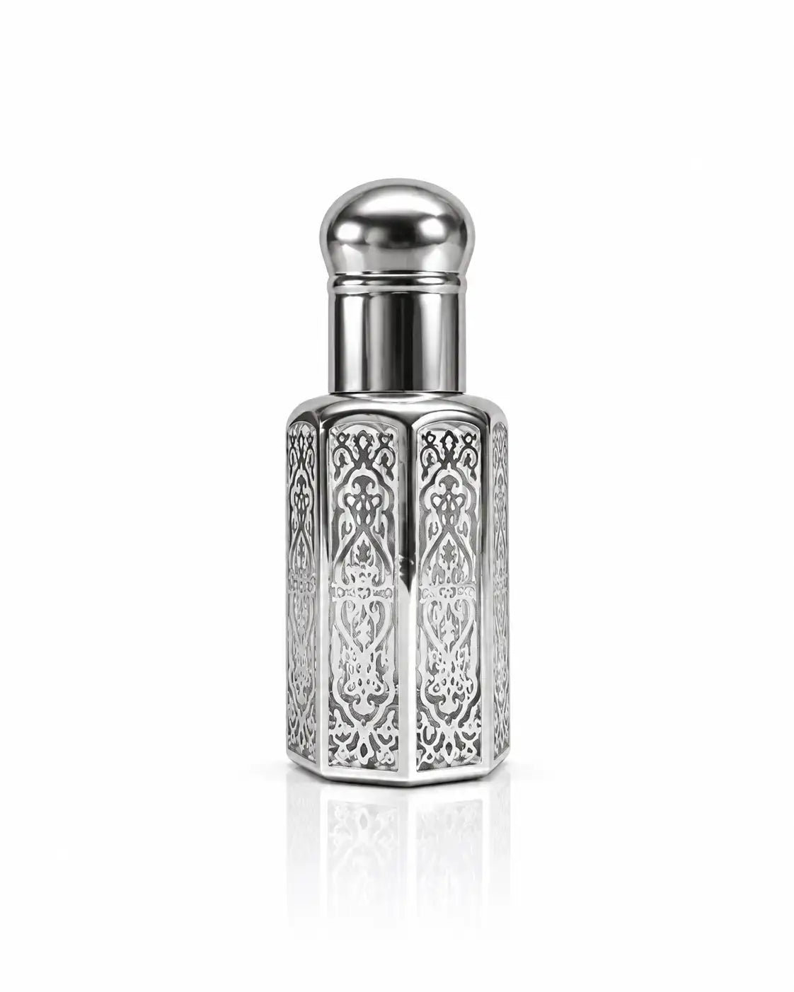12ml empty silver attar bottle with glass applicator stick