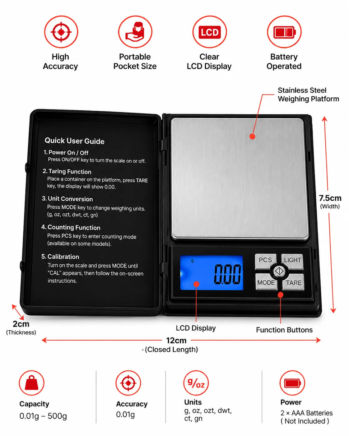 Mini precision digital weighing scale 200g × 0.01g displaying cosmetic powder weight in a small weighing dish for DIY skincare formulation.