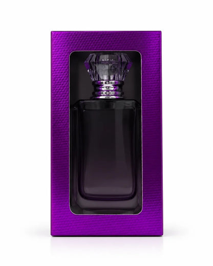 Black rectangular perfume packaging box available in black red and silver for perfume bottle presentation and gifting at Bio Shop Pakistan