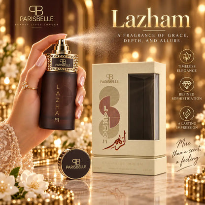Parisbelle Lazham 100ml perfume with premium cream presentation box