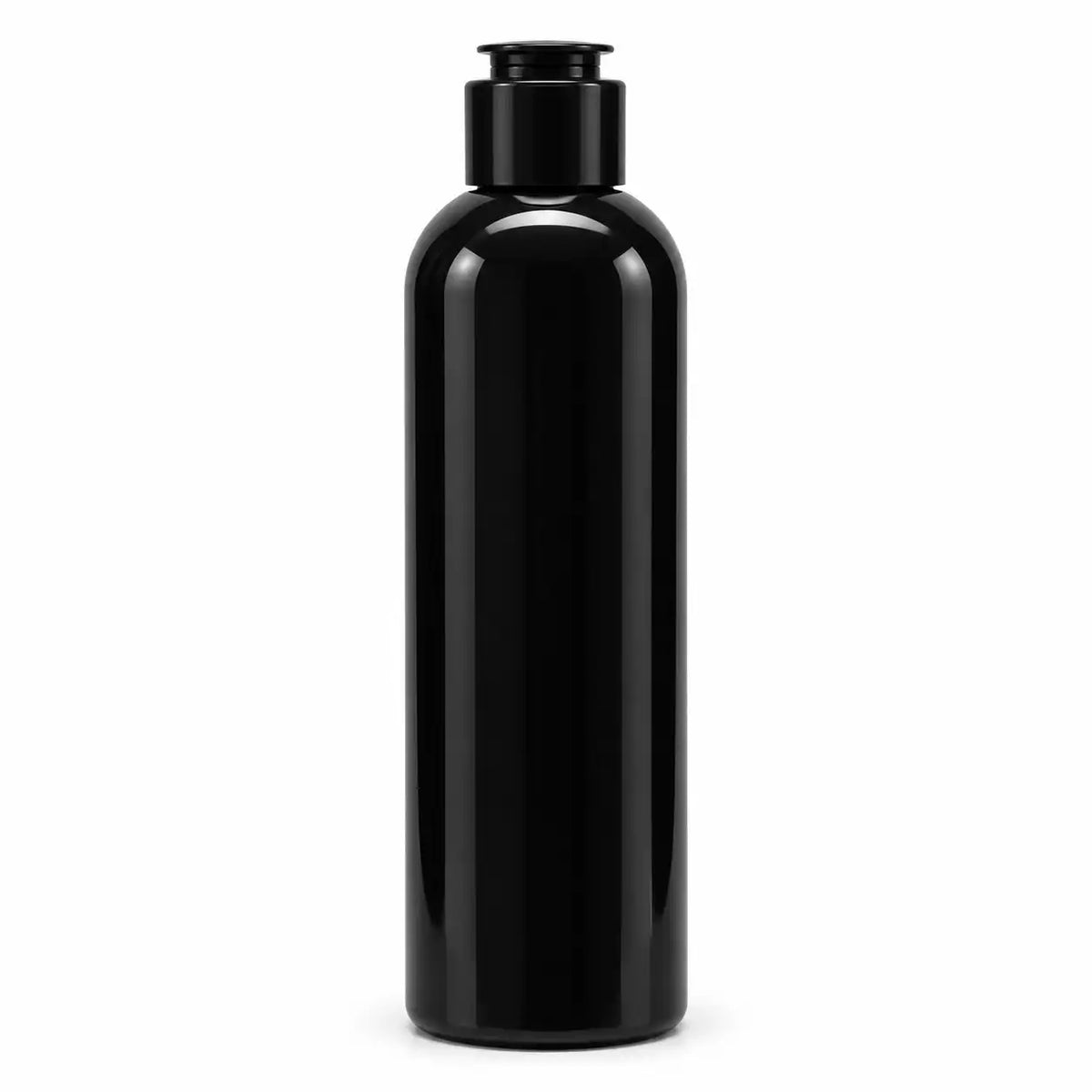 250ml white cosmetic bottle with black cap for lotion, conditioner and cosmetic packaging