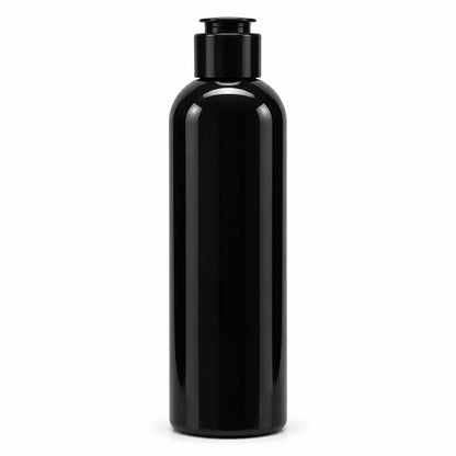 250ml white cosmetic bottle with black cap for lotion, conditioner and cosmetic packaging