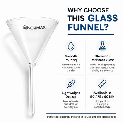 Glass Funnel – Clear Laboratory Funnel for Perfume, Essential Oils & DIY Use