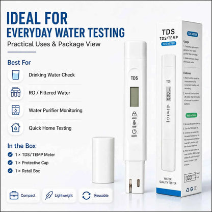 TDS/TEMP Meter – Digital Water Quality Tester 0–9990 ppm